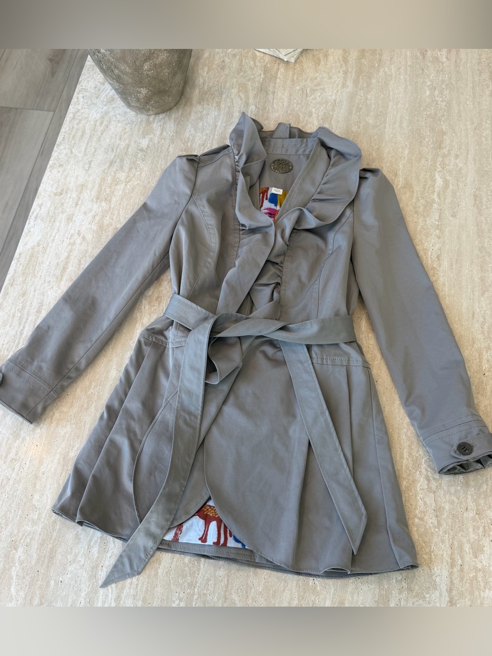 Anthropologie women’s tan Idra Clinton Trench Coat